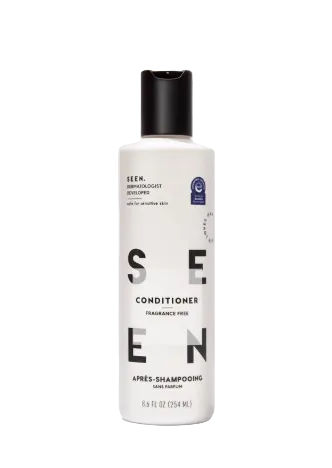 Bottle of S:EEN conditioner on a white background